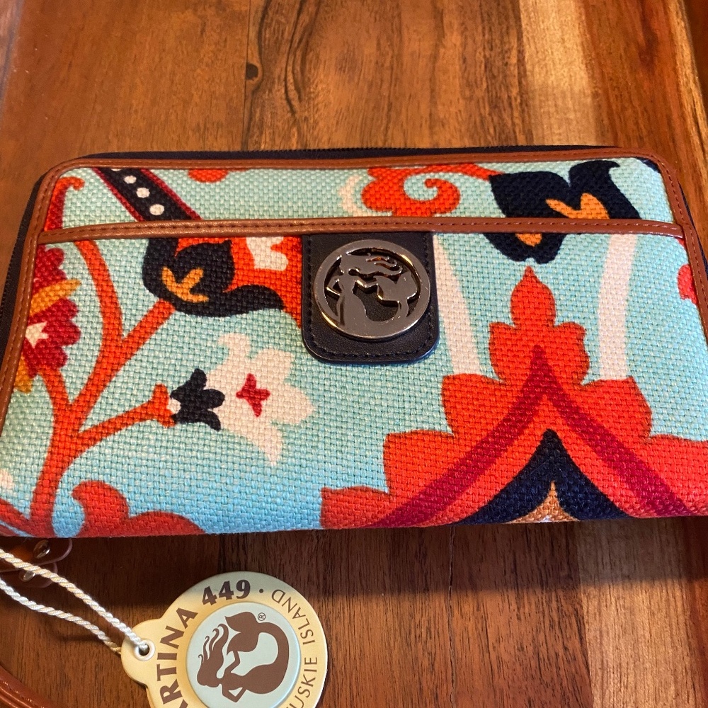 Spartina Waving Girl Wrist Organizer Wallet